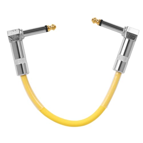 BESTonZON Gitarren Patchkabel PVC Metall Stecker Rechtwinkliger Effektpedal Geräuscharm Kompakt Robust Geeignet für Gitarre und Effektgeräte Gelb von BESTonZON