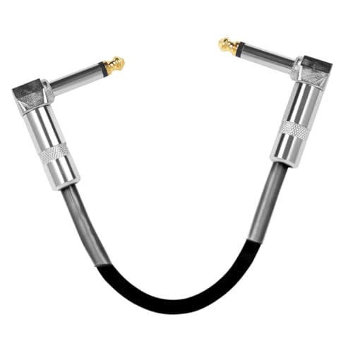BESTonZON Gitarren Pedal Patch Kabel mit Noise Reduction Verzinnte Metallstecker PVC Ummantelung Kompakt und Flexibel Geeignet für Gitarren Effektpedale und Live Auftritte Schwarz von BESTonZON