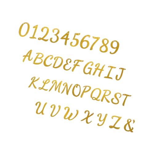 BESTonZON Glitzer Alphabet Banner Gold Buchstaben Zahlen Sparkly Glitzer Zahlen und Buchstaben zum Aufhängen Leichtes DIY Partydeko für Geburtstag Hochzeit von BESTonZON
