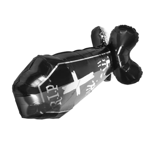 BESTonZON Großer Halloween Kofferballon aus Aluminiumfolie Gruselige Partydekoration für Unvergessliche Feiern Einfach Aufzublasen für Schaurige Events Grabstein Dekoration von BESTonZON