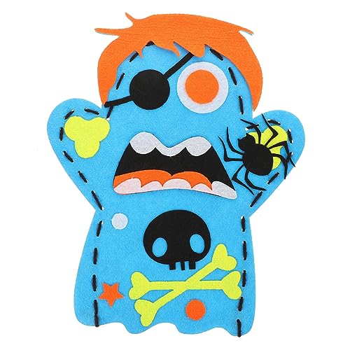 BESTonZON Halloween Costume Halloween Kleidung Fun Toy Puppen mit Stäben Herstellung von Halloween-Puppen Cartoon-Puppenspielzeug Geschichtenerzählendes Puppenspielzeug Nicht gewebt Sky-Blue von BESTonZON