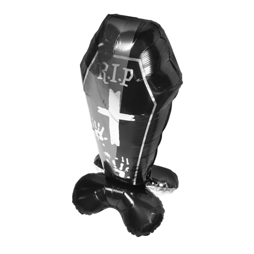 BESTonZON Halloween Luftballon Form -coffin Aluminiumfolie Deko Für Gruselige Partys Stehendes Coffin-design Für Schaurige Halloween- von BESTonZON