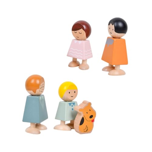 BESTonZON Holzspielzeug Holzfiguren Familiencharakter Kognitive Lernspielzeuge Frühe Hand-Auge-koordination Bunte Holzbausteine für Ab Jahren von BESTonZON