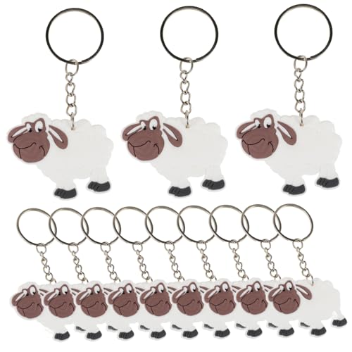BESTonZON 12stücke Cartoon Schaf Anhänger Schlüsselring Tiere Schlüsselanhänger Schaf Anhänger Schlüsselanhänger Dekoration von BESTonZON