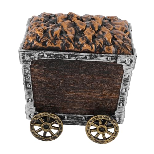 BESTonZON Mineral Autospielzeug Süßes Autozubehör Spielzeugwagen Für Auto Armaturenbrett Dekoration Piratentruhe Kinderpiratentruhe Spielzeugautos Hellbrauner von BESTonZON