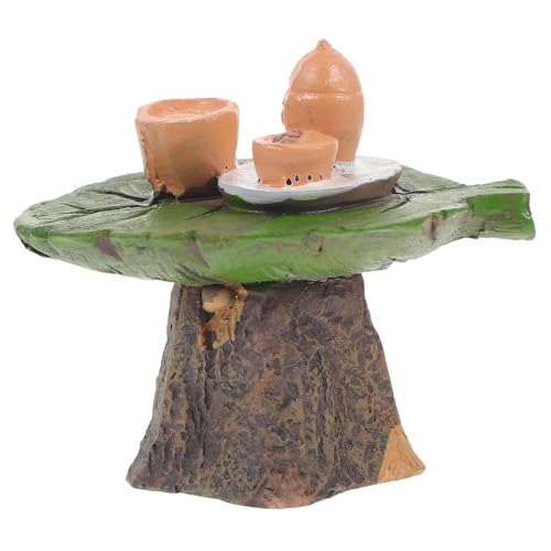 BESTonZON Miniatur Tee Tisch Modell Dekoratives Mini Haus Ornament für Garten und Innenräume für Weihnachtsdekoration Spielszene und Kreative Gestaltung von BESTonZON