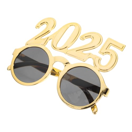 BESTonZON Neujahrsbrille Partybrille Goldfarben Rundes Design Leichtes Stylisches Fotorequisit Für Feierlichkeiten Für Gesichtsformen Attraktive Dekoration BESTonZON Neujahrsbrille Partybrille Goldfarben Rundes Design Leichtes Stylisches Fotorequisit Für Feierlichkeiten Für Gesichtsformen Attraktive Dekoration von BESTonZON