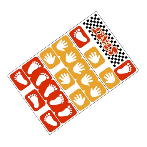 BESTonZON PVC Selbstklebende Bodenaufkleber Hand und Fußabdruck Dekor für Klassenzimmer Wohnzimmer Rutschfest Wasserfest Langlebig zur Orientierung und Ordnungserziehung von BESTonZON