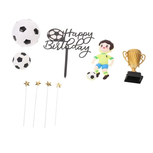 BESTonZON Realistisches Fußball Geburtstag Kuchen mit Fußballspielern Goldene Sterne Plastik Pokal Fußball Themen Party Tortenaufsatz für Geburtstage Sportevents Vielseitige Feiergestaltung BESTonZON Realistisches Fußball Geburtstag Kuchen mit Fußballspielern Goldene Sterne Plastik Pokal Fußball Themen Party Tortenaufsatz für Geburtstage Sportevents Vielseitige Feiergestaltung von BESTonZON