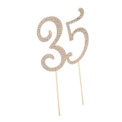 BESTonZON Rhinestone Cake Topper Zahl Gold Glitzernde Geburtstagsdeko für Party Luxuriöse Kuchenverzierung Festlicher Geburtstagszahl für Besondere von BESTonZON