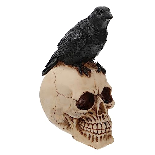 BESTonZON Skull Crow Dekoration Gruseliges Halloween Deko Accessoire Realistisch Resin für Partys Schauriges für Spukhäuser BESTonZON Skull Crow Dekoration Gruseliges Halloween Deko Accessoire Realistisch Resin für Partys Schauriges für Spukhäuser von BESTonZON