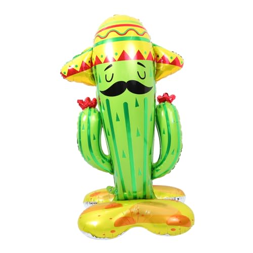 BESTonZON Stehender Kaktus Folienballon Groß Aluminiumfolie Sommer Partydeko Hawaii Motto Indoor Outdoor von BESTonZON