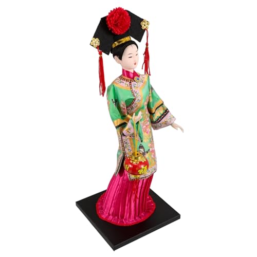 BESTonZON Traditionelle Kleidung Puppen Traditionelle Figur Puppe Ornamente Traditionelle Sammler Seide Figur Figur Puppe Orientalische Puppen Grünes Harz von BESTonZON