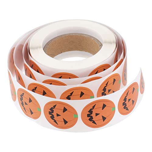 BESTonZON Tricky Kürbis Grimasse Aufkleber Geschenkanhänger Aufkleber Halloween Klebeaufkleber Halloween Bodenaufkleber Halloween Sticker Halloween Kürbis Sticker Orange von BESTonZON