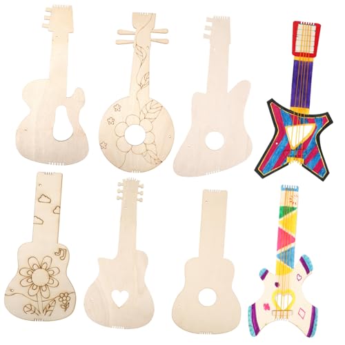BESTonZON Unvollendete Gitarren-dekoration 8 Stück Hölzerne Gitarrenformen Multifunktionale Bastel-party-dekorationen BESTonZON Unvollendete Gitarren-dekoration 8 Stück Hölzerne Gitarrenformen Multifunktionale Bastel-party-dekorationen von BESTonZON