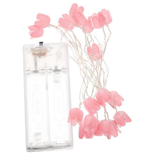 BESTonZON Zeichenfolge Tulpen-Lichterketten Geburtstagsfeier Licht Hängende Lichter mit Rosenblüten Weihnachtsgirlande Hochzeit Kranz künstliche Lampe aus Kupferdraht Strauß von BESTonZON