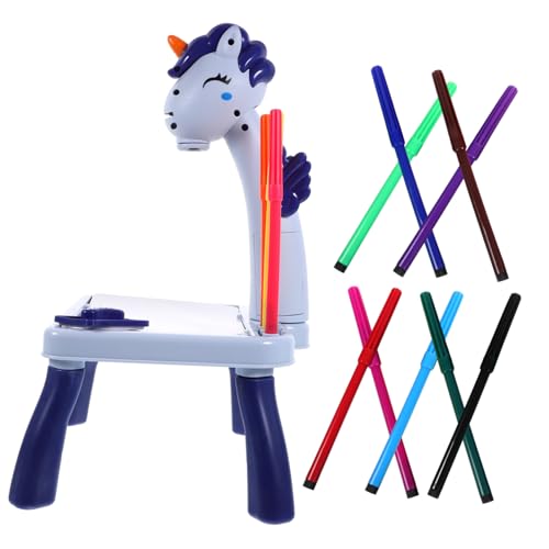 BESTonZON Zeichentisch mit Einhorn Projektor Wiederverwendbar Robust Multifunktional als Zeichen und Projektionsspielzeug Fördert Kreativität und Spielerisches Lernen für Jungen und Mädchen von BESTonZON