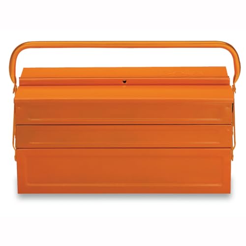 Beta C20L Werkzeugkasten, Profi-Werkzeugkoffer, Heimwerker-tool (ausklappbares Werkzeugset mit fünf Fächern, rutschfest, mobiler Werkzeug- und Werkzeugtransport, Made in Italy), Orange von Beta