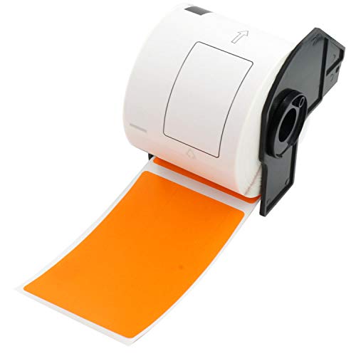 BETCKEY - 1 Rolle DK-11202 Versandetiketten Kompatibel mit Brother, 62mm x 100mm, 300 Farbige Etiketten Orange für Brother QL Etikettendrucker BETCKEY - 1 Rolle DK-11202 Versandetiketten Kompatibel mit Brother, 62mm x 100mm, 300 Farbige Etiketten Orange für Brother QL Etikettendrucker von BETCKEY