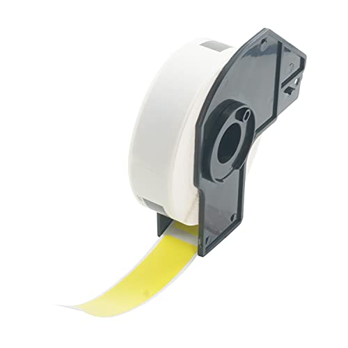 BETCKEY - 1 Rolle DK-11203 Dateiordner-Beschriftungen Kompatibel mit Brother, 17mm x 87mm, 300 Farbige Etiketten Gelb für Brother QL Etikettendrucker von BETCKEY