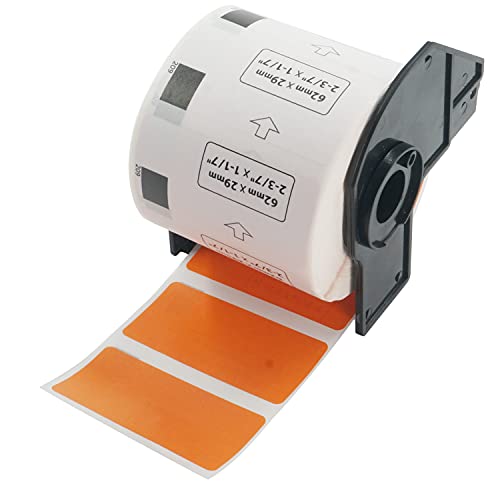 BETCKEY - 1 Rolle DK-11209 Kleine Adressetiketten Kompatibel mit Brother, 62mm x 29mm, 800 Farbige Etiketten Orange für Brother QL Etikettendrucker von BETCKEY
