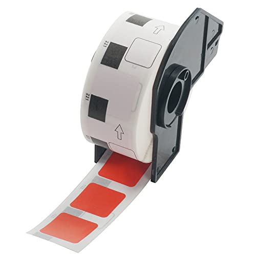 BETCKEY - 1 Rolle DK-11221 Quadratische QR Code Etiketten Kompatibel mit Brother, 23mm x 23mm, 1000 Farbige Etiketten Rot für Brother QL Etikettendrucker BETCKEY - 1 Rolle DK-11221 Quadratische QR Code Etiketten Kompatibel mit Brother, 23mm x 23mm, 1000 Farbige Etiketten Rot für Brother QL Etikettendrucker von BETCKEY