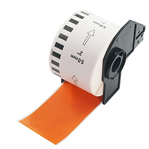 BETCKEY - 1 Rolle DK-22223 Endlosetiketten (Papier) Kompatibel mit Brother, 50mm x 30.48m, 1 Farbige Etiketten Orange für Brother QL Etikettendrucker von BETCKEY