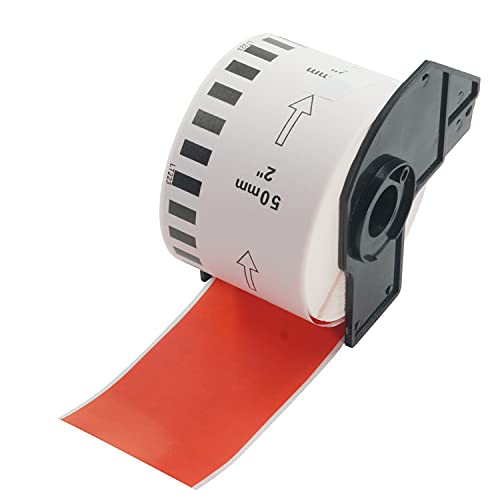 BETCKEY - 1 Rolle DK-22223 Endlosetiketten (Papier) Kompatibel mit Brother, 50mm x 30.48m, 1 Farbige Etiketten Rot für Brother QL Etikettendrucker von BETCKEY