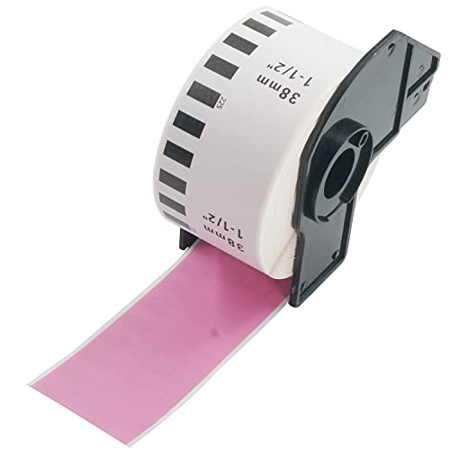 BETCKEY - 1 Rolle DK-22225 Endlosetiketten (Papier) Kompatibel mit Brother, 38mm x 30.48m, 1 Farbige Etiketten Rosa für Brother QL Etikettendrucker von BETCKEY