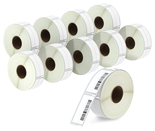 BETCKEY - 10 Rollen 99017 Selbstklebende Etiketten Kompatibel mit DYMO S0722460, 12mm x 50mm, 2200 Etiketten für Hängemappen für LabelWriter 450, 4XL NICHT passend 550 oder 5XL von BETCKEY