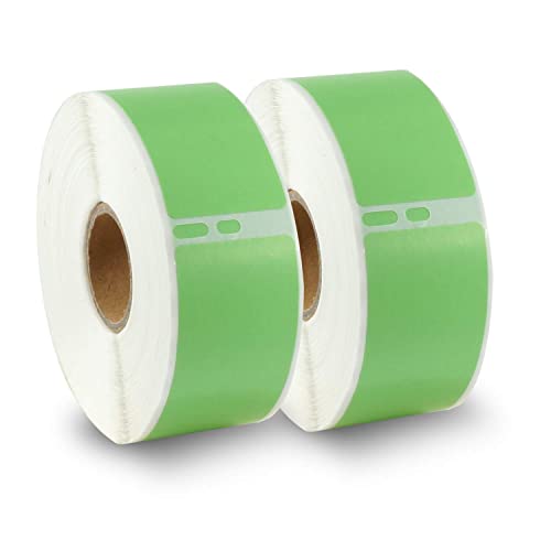 BETCKEY - 2 Große Rollen Grün Adressetiketten Kompatibel mit DYMO 99010(S0722370), 28mm x 89mm, 700 Farbige Etiketten für LabelWriter 450 Serie und 4XL von BETCKEY