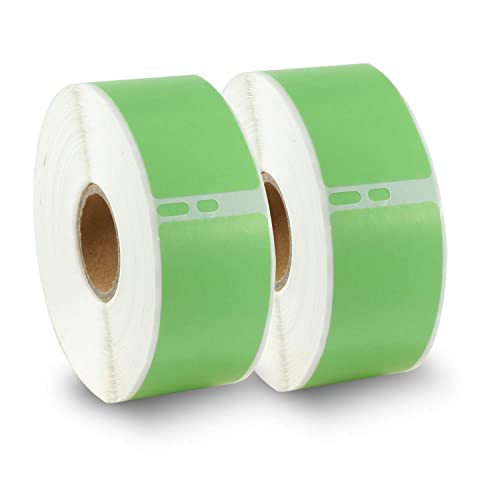 BETCKEY - 2 Große Rollen Grün Adressetiketten Kompatibel mit DYMO 99010(S0722370), 28mm x 89mm, 700 Farbige Etiketten für LabelWriter 450, 4XL NICHT passend 550 oder 5XL von BETCKEY