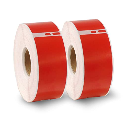 BETCKEY - 2 Große Rollen Rot Adressetiketten Kompatibel mit DYMO 99010(S0722370), 28mm x 89mm, 700 Farbige Etiketten für LabelWriter 450 Serie und 4XL von BETCKEY