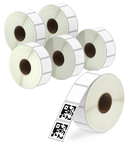 BETCKEY - 25mm x 25mm(1 in x 1 in) Perforierte Quadratischer QR Code Thermoetiketten Kompatibel mit Zebra und weiteren Druckern [6 Rollen/8280 Etiketten] von BETCKEY