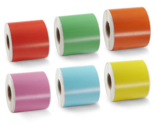 BETCKEY - 6 Große Rollen 6 Farbe gemischt Mehrzwecketiketten/große Ordnerrücken Etiketten Kompatibel mit DYMO 99019(S0722480), 59mm x 190mm, 900 Farbige Etiketten für LabelWriter 450 Serie und 4XL von BETCKEY