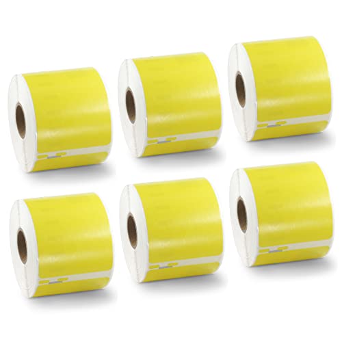 BETCKEY - 6 Große Rollen Gelb Mehrzwecketiketten Kompatibel mit DYMO 99015(S0722440), 54mm x 70mm, 2400 Farbige Etiketten für LabelWriter 450, 4XL NICHT passend 550 oder 5XL von BETCKEY