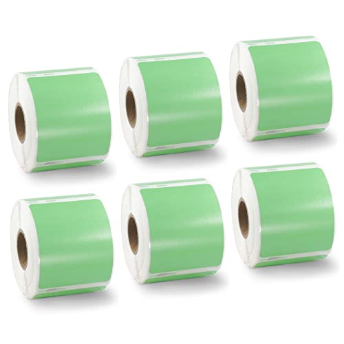 BETCKEY - 6 Große Rollen Grün Mehrzwecketiketten Kompatibel mit DYMO 99015(S0722440), 54mm x 70mm, 2400 Farbige Etiketten für LabelWriter 450, 4XL NICHT passend 550 oder 5XL von BETCKEY