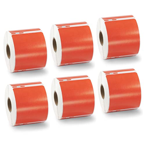 BETCKEY - 6 Große Rollen Rot Mehrzwecketiketten Kompatibel mit DYMO 99015(S0722440), 54mm x 70mm, 2400 Farbige Etiketten für LabelWriter 450 Serie und 4XL von BETCKEY