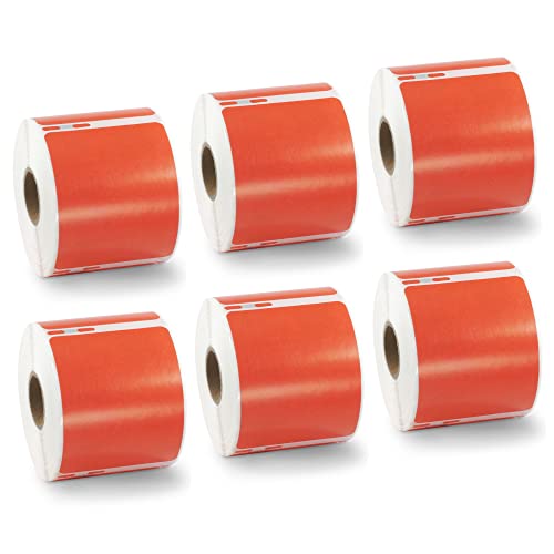 BETCKEY - 6 Große Rollen Rot Mehrzwecketiketten Kompatibel mit DYMO 99015(S0722440), 54mm x 70mm, 2400 Farbige Etiketten für LabelWriter 450, 4XL NICHT passend 550 oder 5XL von BETCKEY