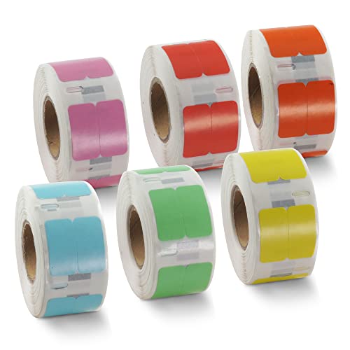 BETCKEY - 6 Rollen 6 Farbe gemischt Mehrzwecketiketten (Klein) Kompatibel mit DYMO 11353(S0722530), 13mm x 25mm, 6000 Farbige Etiketten für LabelWriter 450, 4XL NICHT passend 550 oder 5XL von BETCKEY