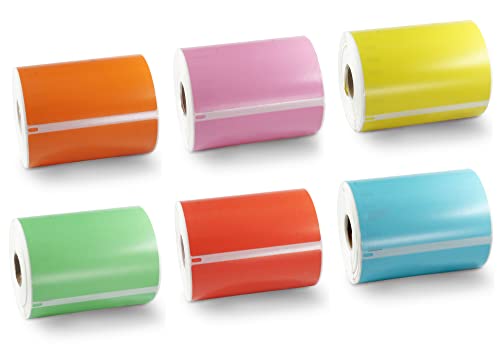 BETCKEY - 6 Rollen 6 Farbe gemischt Versandetiketten (Extragroß) Kompatibel mit DYMO S0904980, 104mm x 159mm, 1320 Farbige Etiketten für LabelWriter und 4XL von BETCKEY