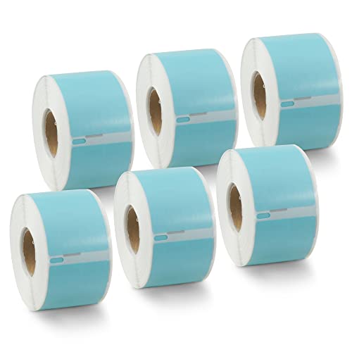 BETCKEY - 6 Rollen Blau Adressetiketten (Groß) Kompatibel mit DYMO 99012(S0722400), 36mm x 89mm, 1560 Farbige Etiketten für LabelWriter 450, 4XL NICHT passend 550 oder 5XL von BETCKEY