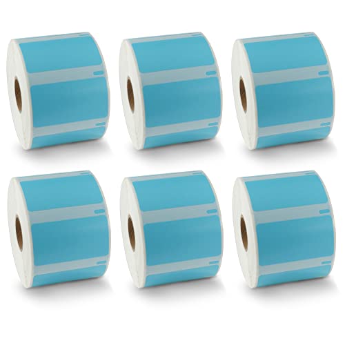 BETCKEY - 6 Rollen Blau Mehrzwecketiketten Kompatibel mit DYMO 11354(S0722540), 57mm x 32mm, 6000 Farbige Etiketten für LabelWriter 450, 4XL NICHT passend 550 oder 5XL von BETCKEY