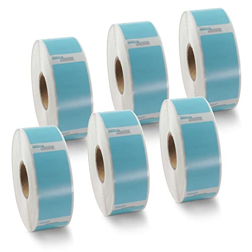 BETCKEY - 6 Rollen Blau Adressetiketten Kompatibel mit DYMO 11352(S0722520), 25mm x 54mm, 3000 Farbige Etiketten für LabelWriter 450, 4XL NICHT passend 550 oder 5XL von BETCKEY