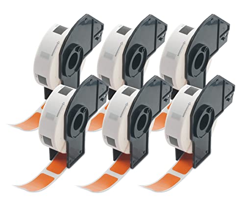 BETCKEY - 6 Rollen DK-11204 Mehrzwecketiketten Kompatibel mit Brother, 17mm x 54mm, 2400 Farbige Etiketten Orange für Brother QL Etikettendrucker BETCKEY - 6 Rollen DK-11204 Mehrzwecketiketten Kompatibel mit Brother, 17mm x 54mm, 2400 Farbige Etiketten Orange für Brother QL Etikettendrucker von BETCKEY