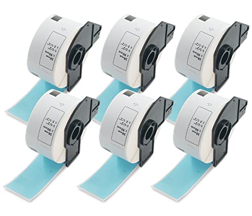 BETCKEY - 6 Rollen DK-11208 Große Adressetiketten Kompatibel mit Brother, 38mm x 90mm, 2400 Farbige Etiketten Blau für Brother QL Etikettendrucker BETCKEY - 6 Rollen DK-11208 Große Adressetiketten Kompatibel mit Brother, 38mm x 90mm, 2400 Farbige Etiketten Blau für Brother QL Etikettendrucker von BETCKEY