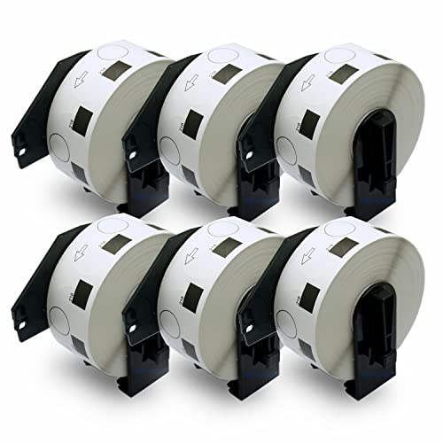 BETCKEY - 6 Rollen DK-11218 1 Zoll runde Etiketten Kompatibel mit Brother, Φ24mm Round, 6000 Etiketten, Ablösbar für Brother QL Etikettendrucker von BETCKEY