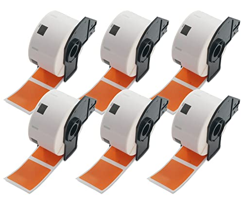 BETCKEY - 6 Rollen DK-11220 Thermopapieretiketten Kompatibel mit Brother, 39mm x 48mm, 3720 Farbige Etiketten Orange für Brother QL Etikettendrucker BETCKEY - 6 Rollen DK-11220 Thermopapieretiketten Kompatibel mit Brother, 39mm x 48mm, 3720 Farbige Etiketten Orange für Brother QL Etikettendrucker von BETCKEY