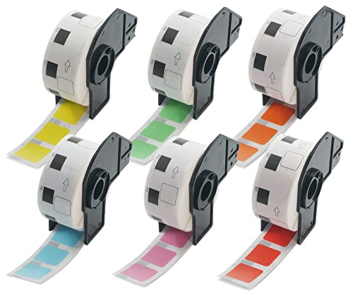 BETCKEY - 6 Rollen DK-11221 Quadratische QR Code Etiketten Kompatibel mit Brother, 23mm x 23mm, 6000 Farbige Etiketten Gemischte Farbe für Brother QL Etikettendrucker BETCKEY - 6 Rollen DK-11221 Quadratische QR Code Etiketten Kompatibel mit Brother, 23mm x 23mm, 6000 Farbige Etiketten Gemischte Farbe für Brother QL Etikettendrucker von BETCKEY