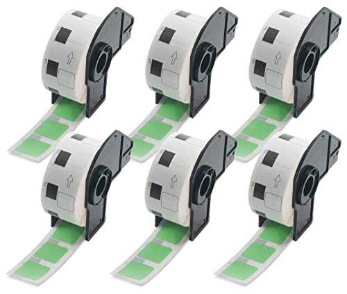 BETCKEY - 6 Rollen DK-11221 Quadratische QR Code Etiketten Kompatibel mit Brother, 23mm x 23mm, 6000 Farbige Etiketten Grün für Brother QL Etikettendrucker BETCKEY - 6 Rollen DK-11221 Quadratische QR Code Etiketten Kompatibel mit Brother, 23mm x 23mm, 6000 Farbige Etiketten Grün für Brother QL Etikettendrucker von BETCKEY
